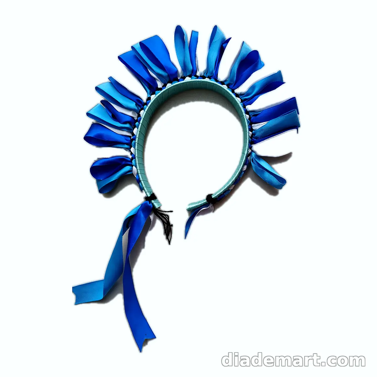 Diadema azul, turquesa y negro