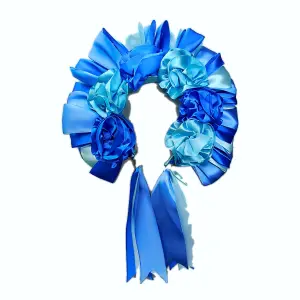Diadema de flores azul y turquesa