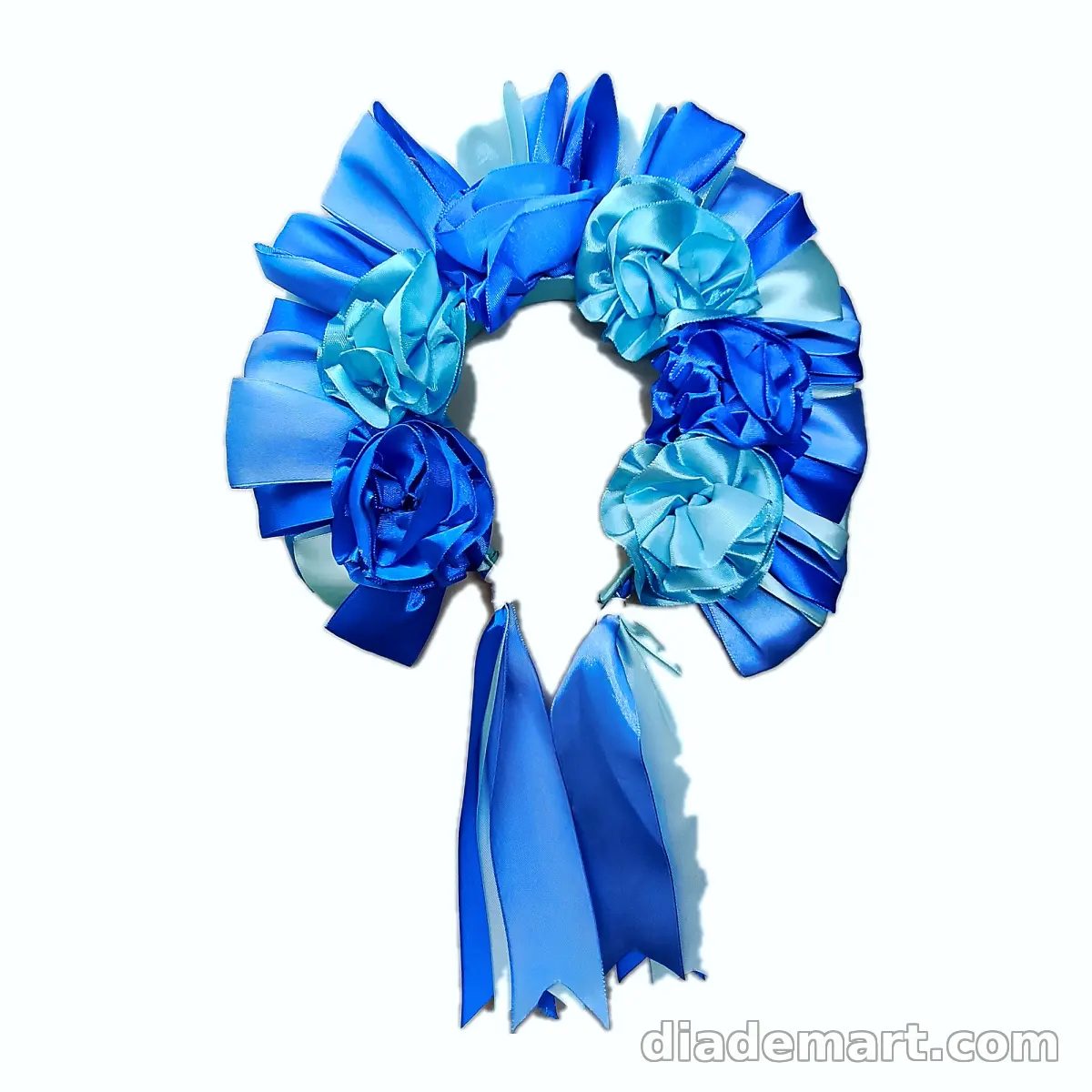 Diadema de flores azul y turquesa