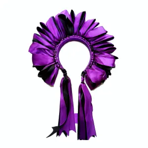 Diadema morado, negro y rosa