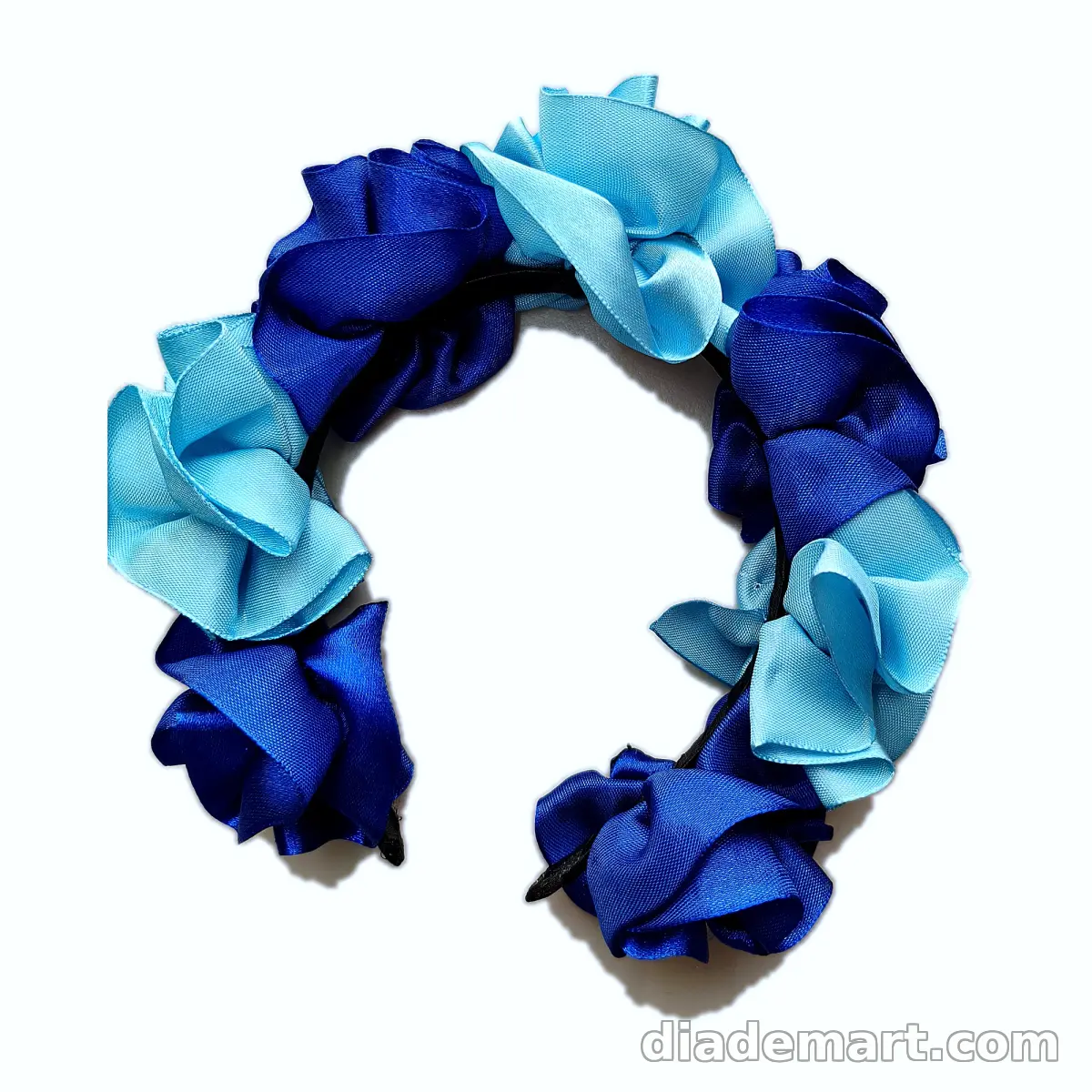 Diadema turquesa, azul y negro