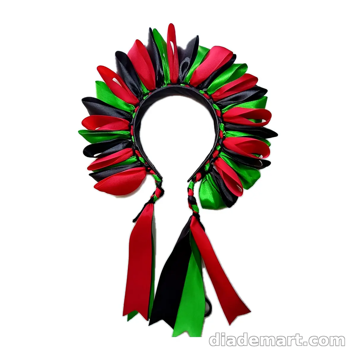 Diadema rojo, negro y verde