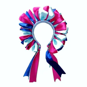 Diadema rosa, azul y turquesa