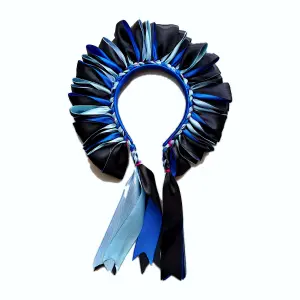 Diadema negro, azul y turquesa