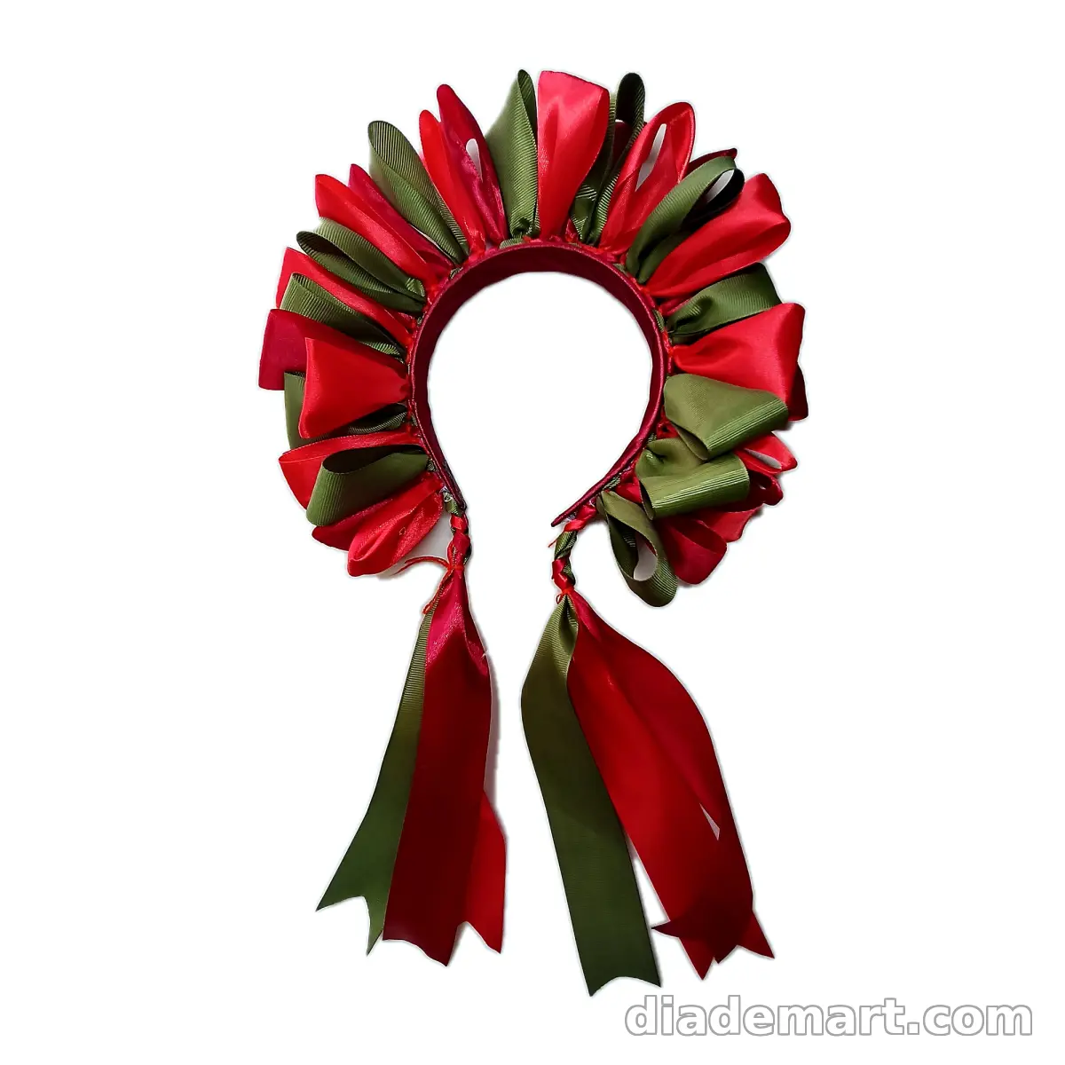 Diadema rojo, negro y amarillo