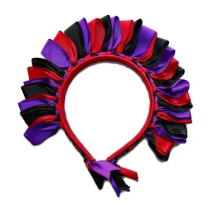 Diadema rojo, negro y morado