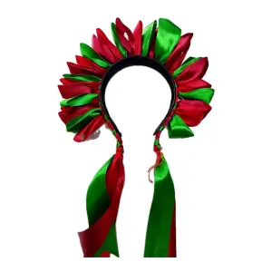 Diadema rojo, verde y negro